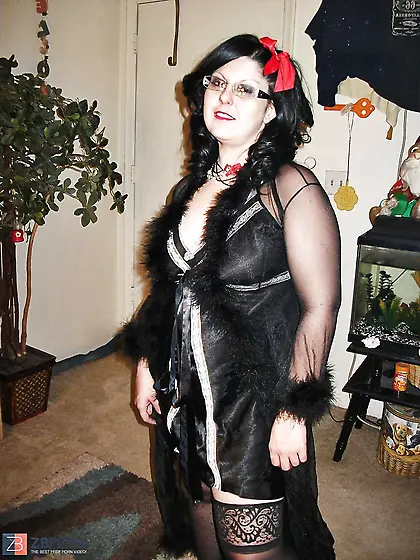 Gal Satin,  Sheer Fluffy bathrobe dark-hued nightie