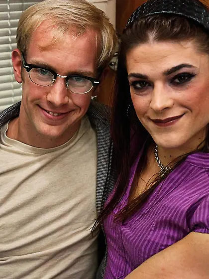 Lively ladyboy sexy lace-top