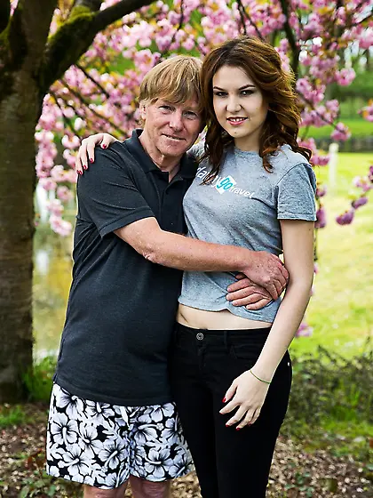 Cute young girl enjoys kissing and fucking an old man