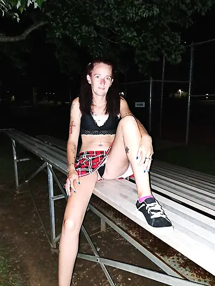 Short skirt in the park