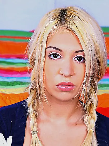 Huge dick for little young slut, this pig tailed honey really en