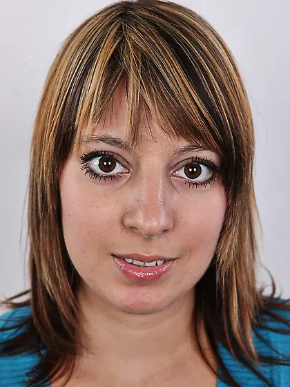 Diva with brown eyes and nipples gets naked very slowly to keep