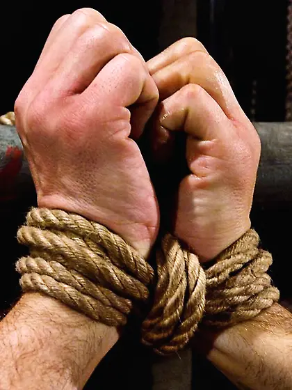 Bound homosexual tortured electricity