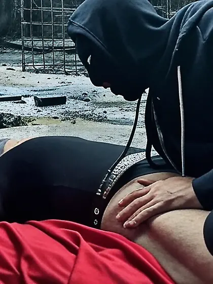 Black Superhero captured in netting.  KO and fondle