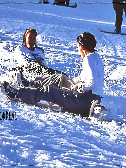 Janine Lindemulder and Jenteal on the ski slopes