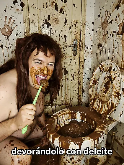 Degustando mierda del toilete