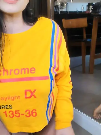 Tiny small tits brunette with nice ass