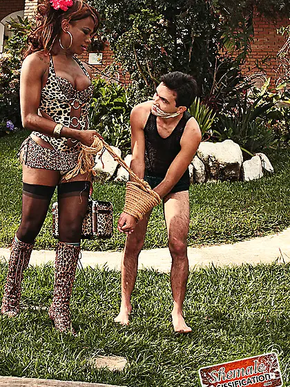 Chocolate Tbabe sissifies & fucks