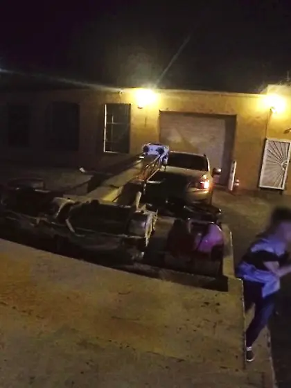 Busty gal wiggles floral