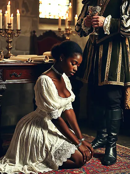 Neger maide on her knes6