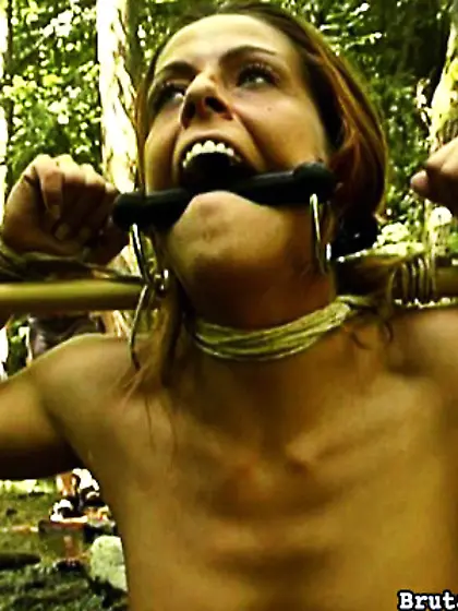 Super rough outdoor punishment for a nasty...