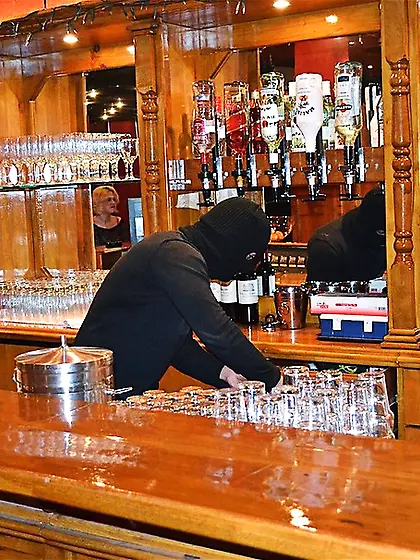 Mature blonde black nighty