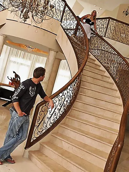 Busty blonde BBW gets fucked silly in front of a working camera