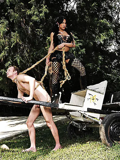 Rough sex with titty latexed shemale