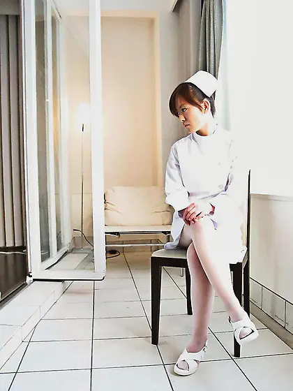 Asian cutie Miina Minamoto wears a hot nurses uniform with sexy