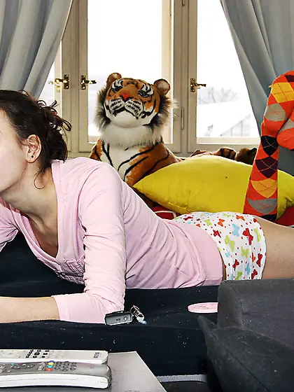 Horny senior checking teenage