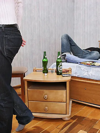 Two boys were drinking