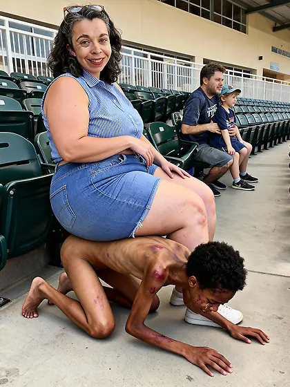 Ssbbw woman sits on nigger