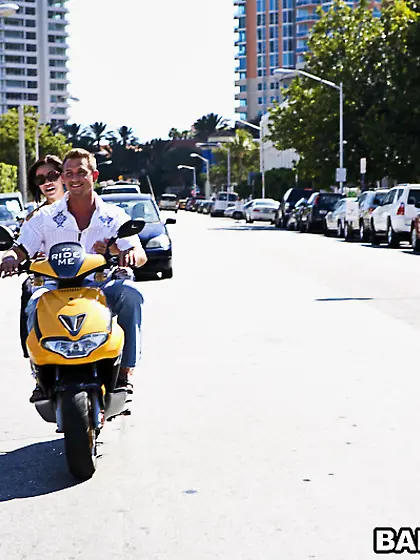 Vanessa Leon takes her sexy blue bikini off on the beach and fin