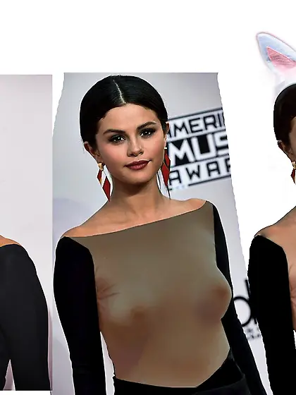 Selena Gomez Real Nude X Ray Sheer No Bra Nip