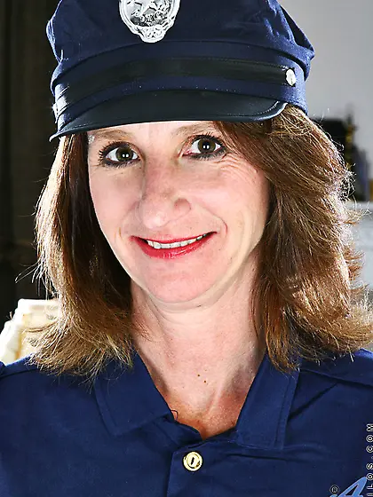Naughty milf cop uniform