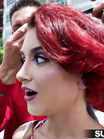 Skinny sexy redhead hooked up by kinky guy