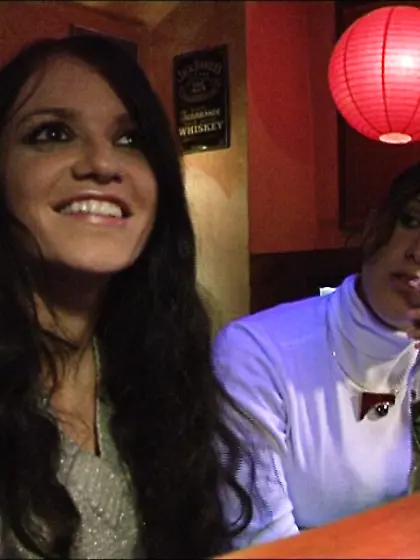 Fit blonde barmaid banged