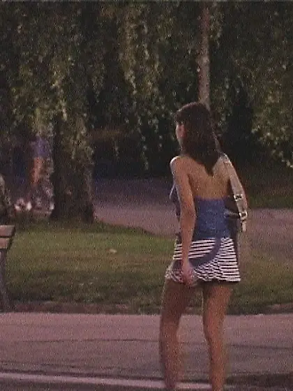 Attractive young brunette skirt