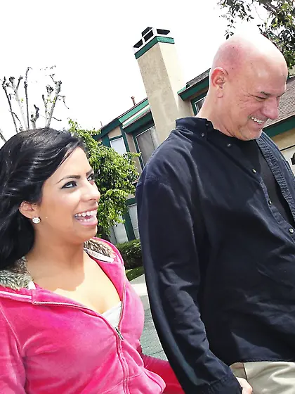 Adorable young slut with small boobies gets nailed by an older m