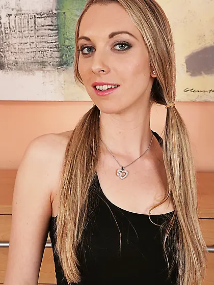 Stripping slender blonde teen