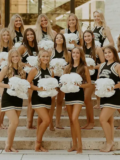 Barefoot cheerleaders