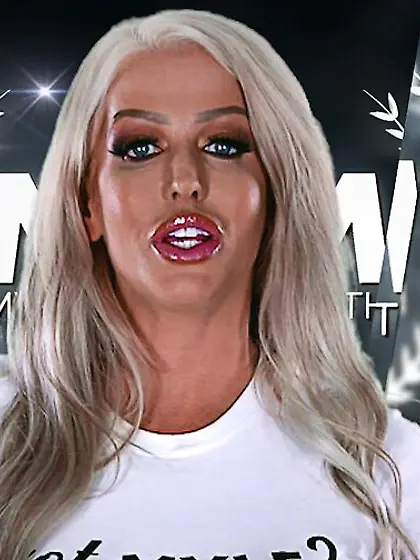 Long-haired amateur showing her great boos