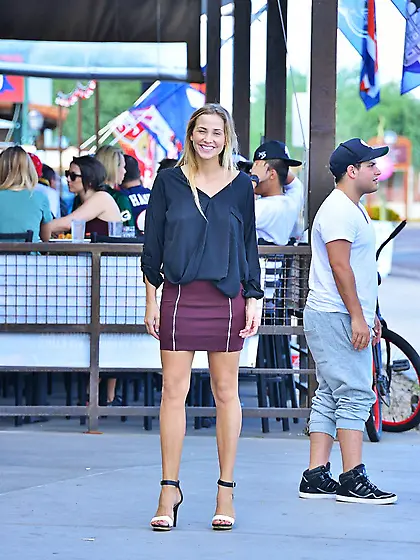 Courtney Dillon is a ravishing blonde and she is flashing her pu