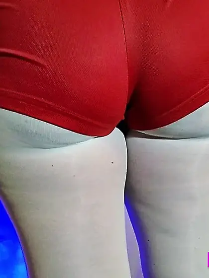 Wide Hips Big Soft Ass in Pantyhose and Booty Shorts
