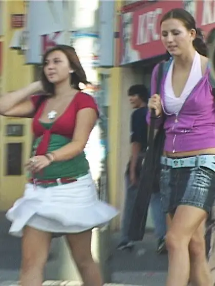 Slender brunettes blouse jerked