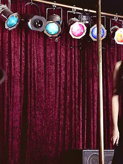 Slender small titted lingerie girl Sasha Grey takes off her blac