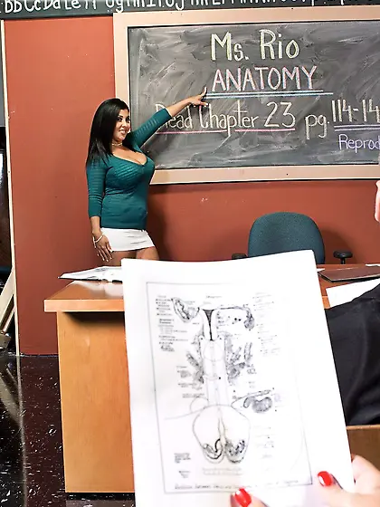 Latina teacher fucks student