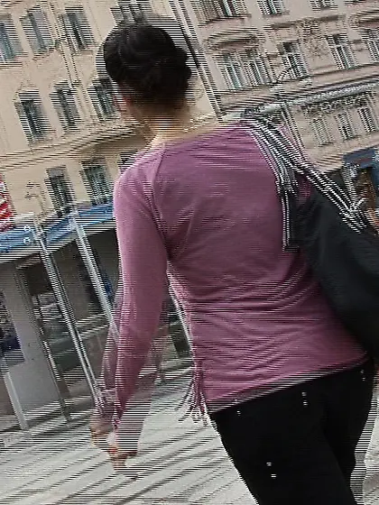 Ponytailed brunette massive boobies