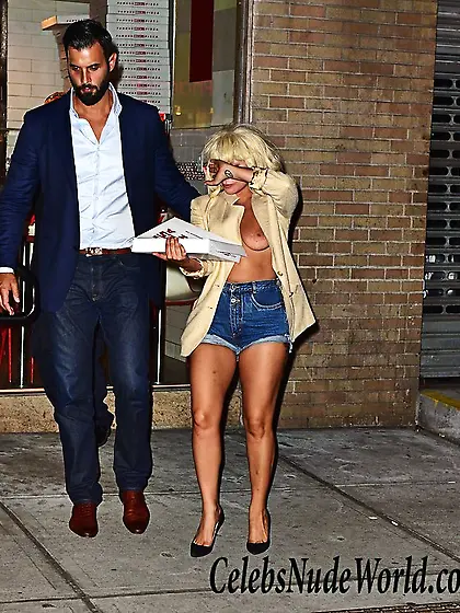 Lady Gaga Boob Flash While At Radio City Music Hall In New York