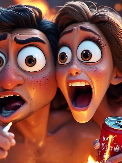 Sexy Woman + Lit Cig + Nude Man + Gasoline = ?