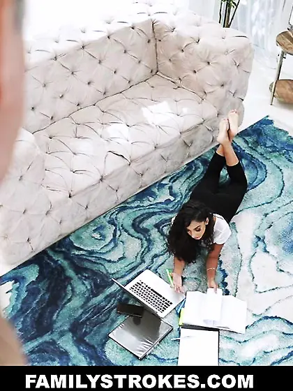 Brunette student gets her pussy stiffed with...