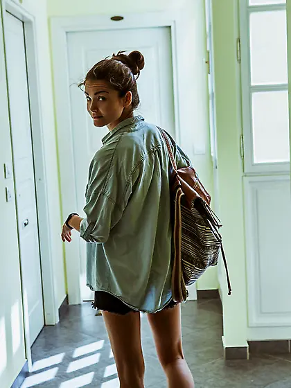 Elegant brunette white bra