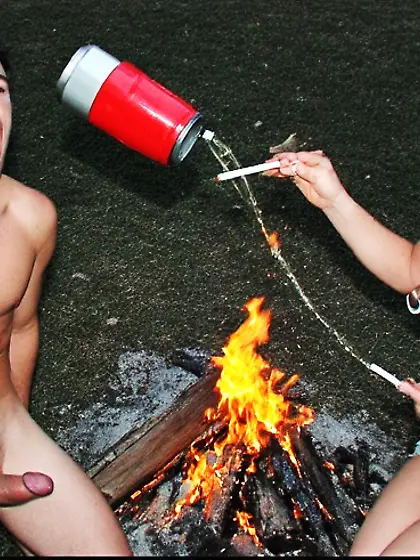Sexy Woman + Lit Cig + Nude Man + Gasoline = ?