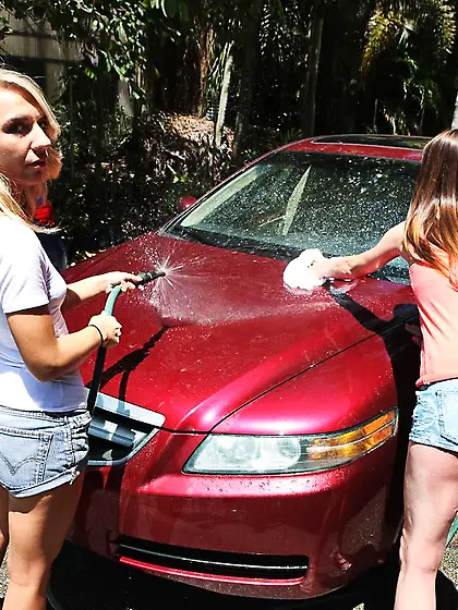 Pov brunette threesome