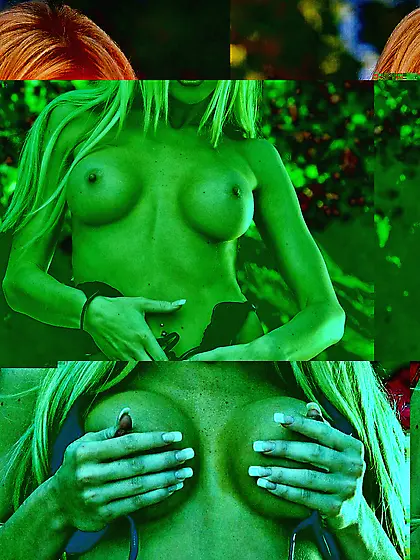 Busty blonde model Tawny Roberts is wearing a sexy bikini and to