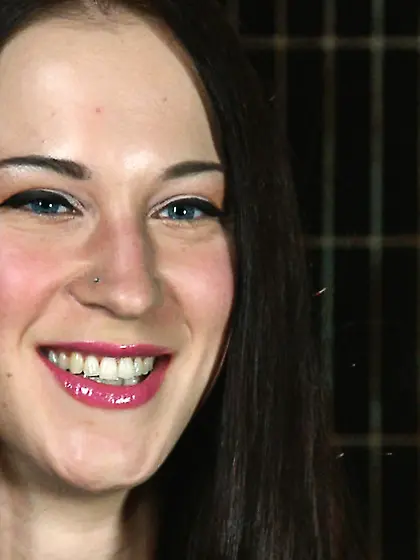 Adorable collared enslaved chick