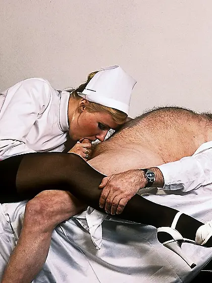 Steaming hot nurse white
