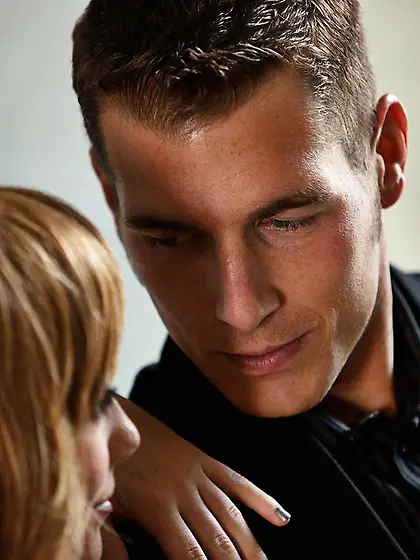 Black stockings chic-looking MILF gets licked and dicked by a gu