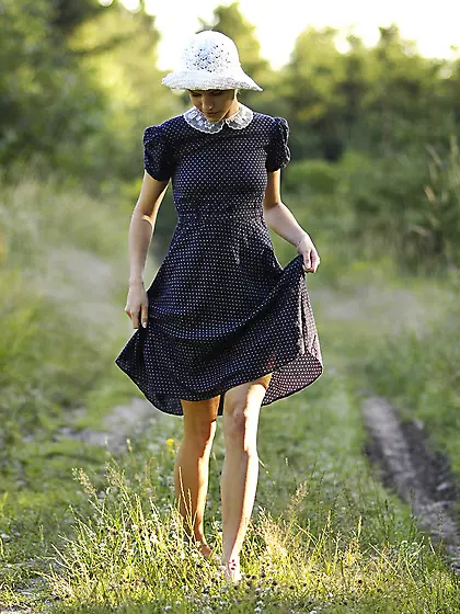 Iveta Vale takes her sexy summer dress off outdoors and shows us