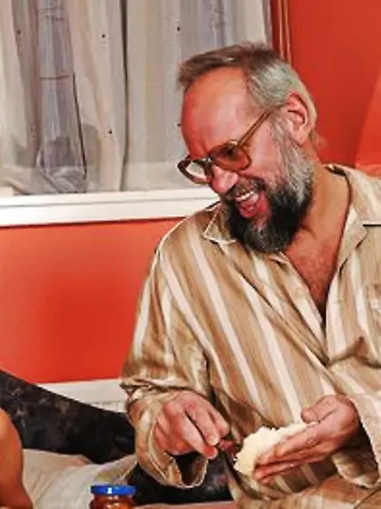 Charming doll swallows stepgrandfather’s cock and fucks after br